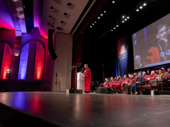President Garimella on stage