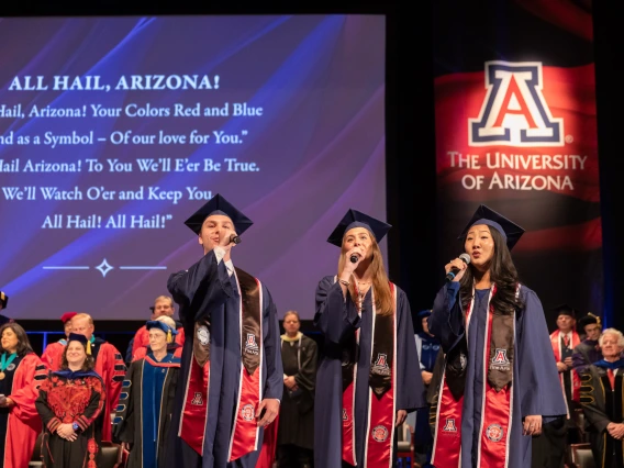 Students singing All Hail