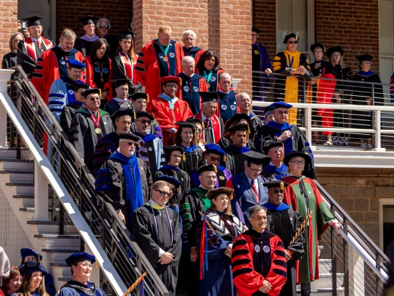 Procession on steps of Old Main